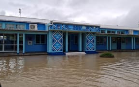 Flooding at the old Nūhaka School in Hawke's Bay on Tuesday.