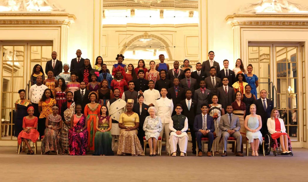 The Queen's Young Leaders awards winners at Buckingham Palace.