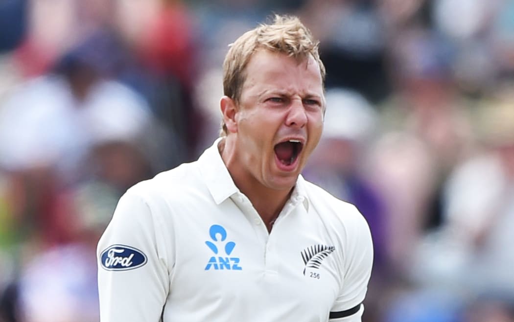 Neil Wagner celebrates a wicket 2016