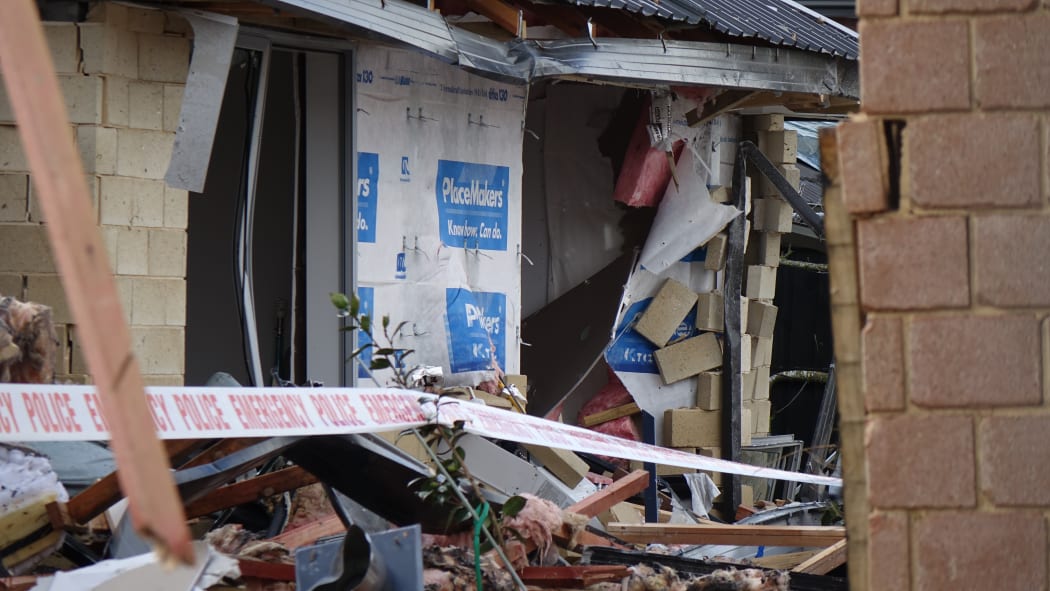 The scene near gas explosion.