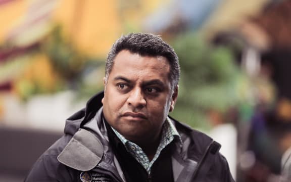 Acting Emergency Management Minister Kris Faafoi in Canterbury to assess flooding damage.