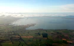 An aerial view of Te Waihora / Lake Ellesmere