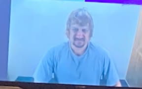 Charles Wharton appearing via audio-visual link in the High Court at Hamilton last year.