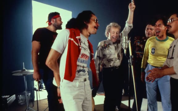 Still from Slice of Heaven video - Herbs and Dave Dobbyn