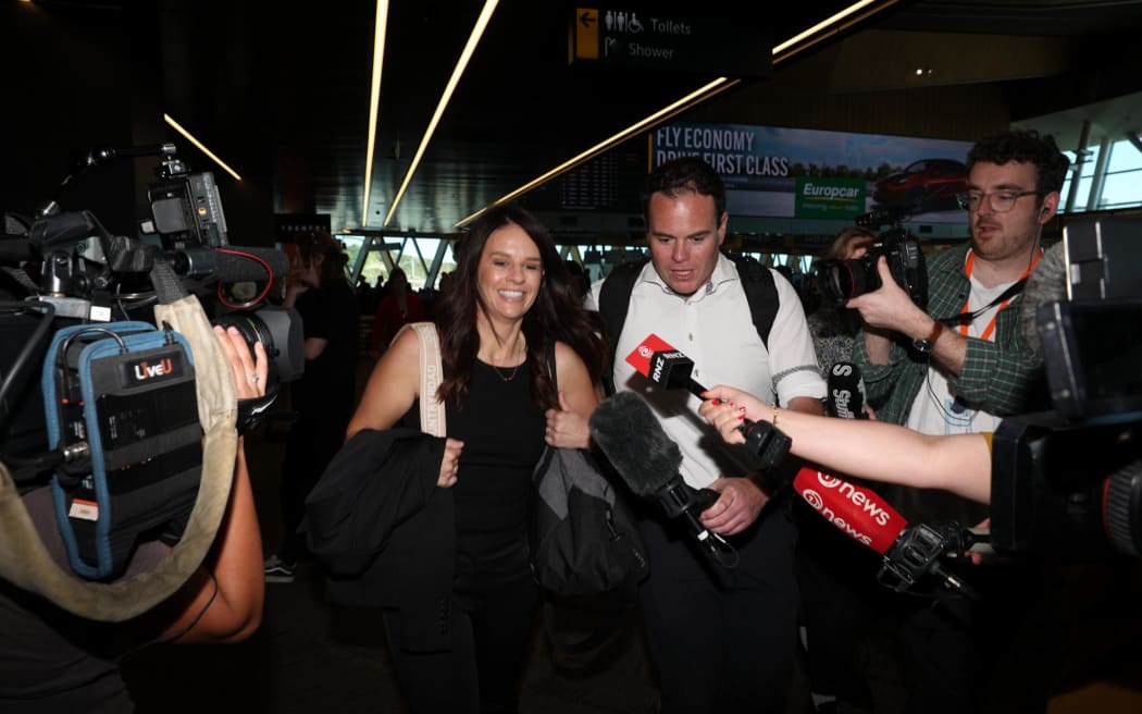 Erica Stanford arriving at Wellington Airport.