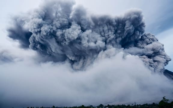 During an eruption, volcanoes can spit out all sorts of stuff, from molten lava to flying rocks, as well as ash.