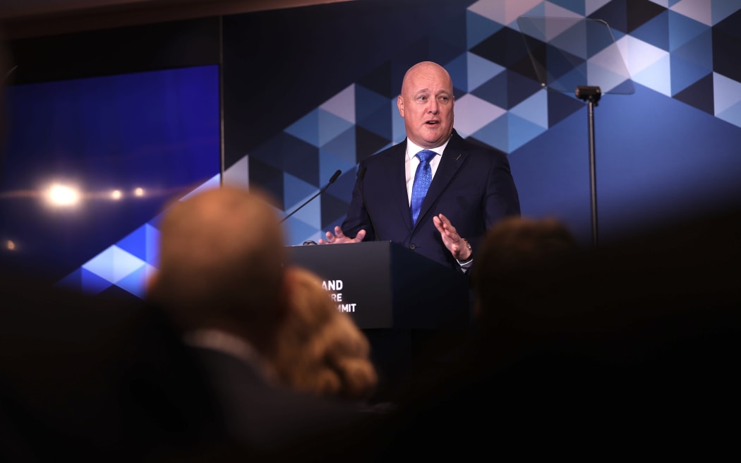 13032025. News. Photo: Lawrence Smith / Stuff
Prime Minister Christopher Luxon delivers his speech to investors.

New Zealand Infrastructure Investment Summit