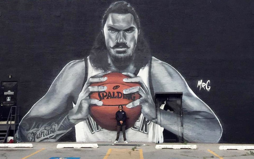 Mural of Steven Adams by Graham Hoete.