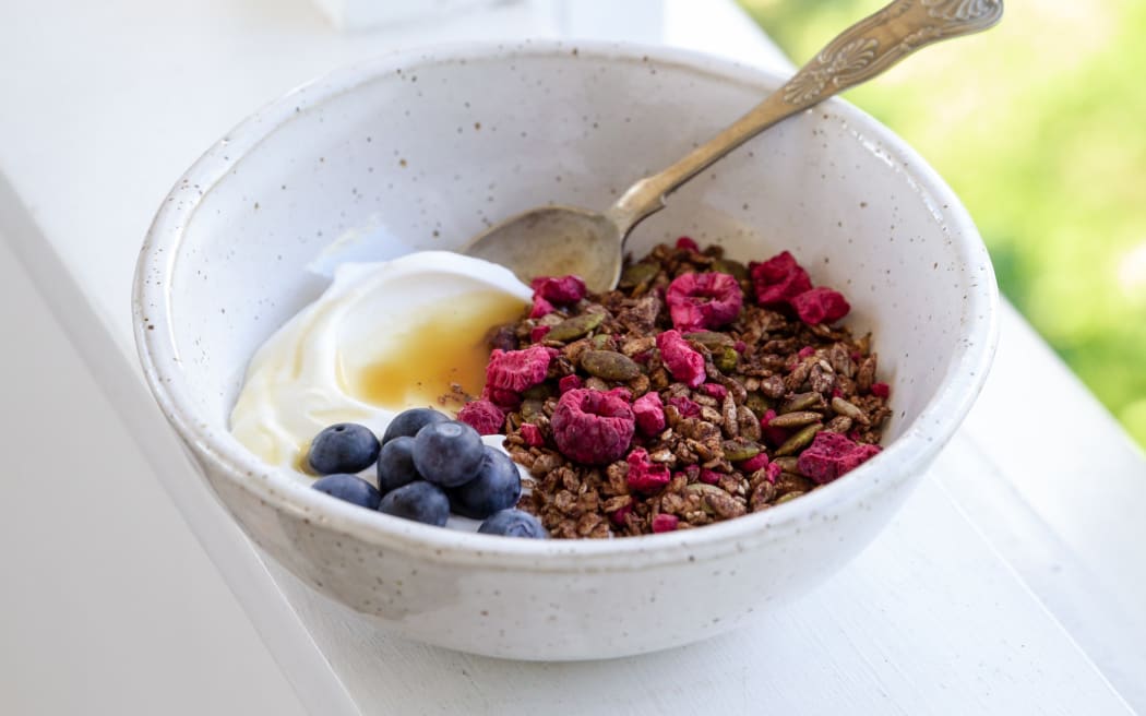 Chocolate and raspberry granola