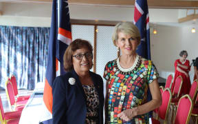Marshall Islands President Hilda Heine with Australian Foreign Minister Julie Bishop in Majuro.