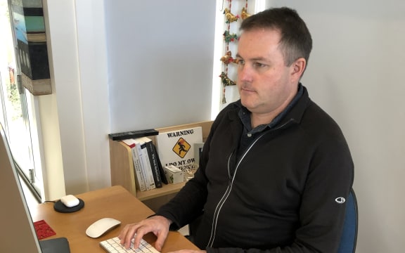 Shaun Hendy at his kitchen table, where he's doing NZ's modelling of Covid-19