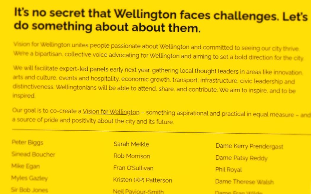 The website of Vision for Wellington.