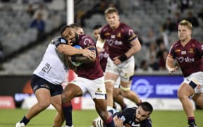 Jona Nareki during the Brumbies v Highlanders, Super Rugby Pacific match, GIO Stadium, Canberra.