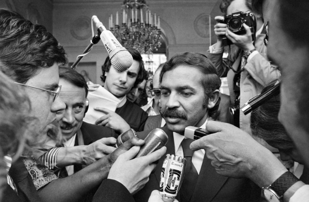 In this file photo taken on July 10, 1973 is Algeria's then minister of Foreign affairs Abdelaziz Bouteflika.