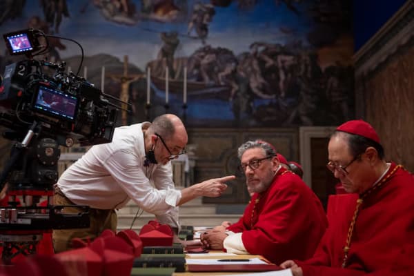 Director Edward Berger and his team recreated The Sistine Chapel in all its glory for the film.