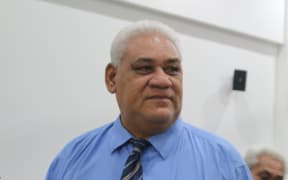 Ale Vena Ale, left, and the associate Minister of Communications and Information Technology, Lealailepule Rimoni Aiafi.