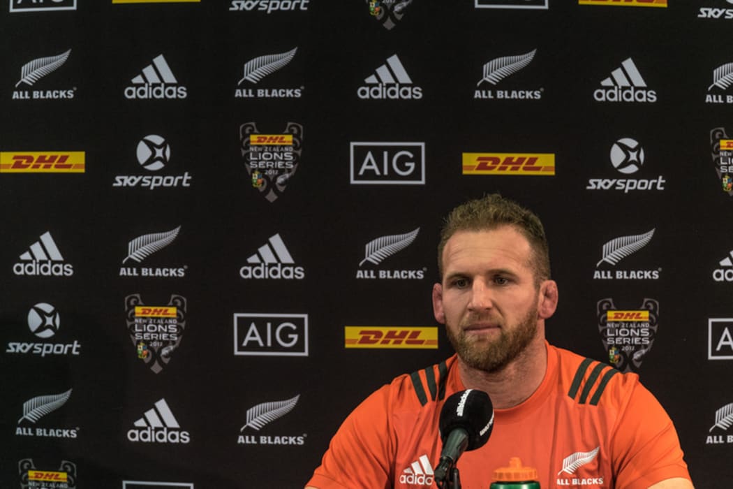 CAll Black captain Keiran Read during a presser after the captains run at Eden Park this afternoon.