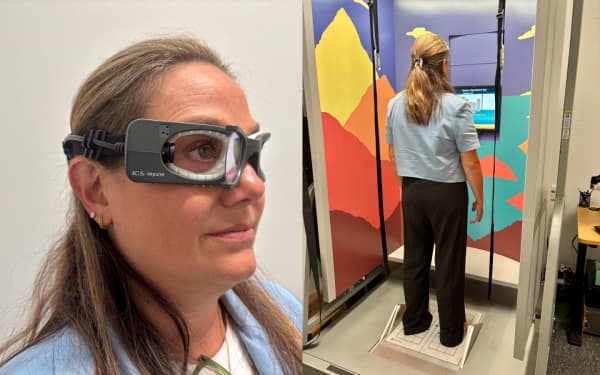 Lisa Goulart, an audiologist at New Zealand Dizziness and Balance Centre with some of the testing equipment.