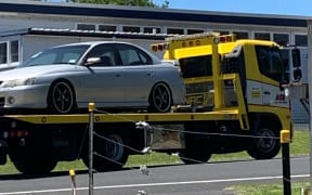 One of the vehicles impounded by police after being linked to serious driving offences related to a funeral procession.