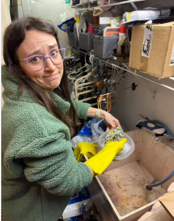 Carrie Law said the strips of cash "smelled so bad" after her dog Cecil was done with them.
