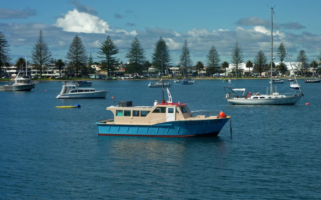 Boats in Tauranga Harbour.