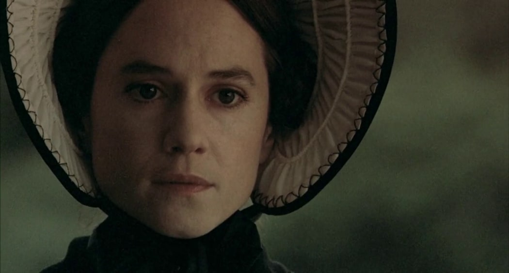 A close-up of Holly Hunter as Ada in Jane Campion's film The Piano.