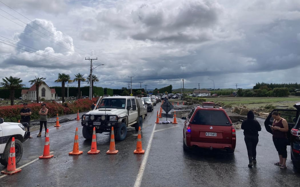 Flood damage at Fernhill bridge and Ngaruroro Road in Hawkes Bay