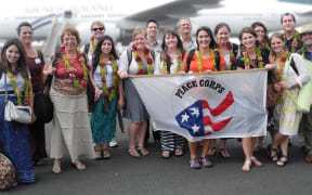 A group of US Peace Corps in Samoa.