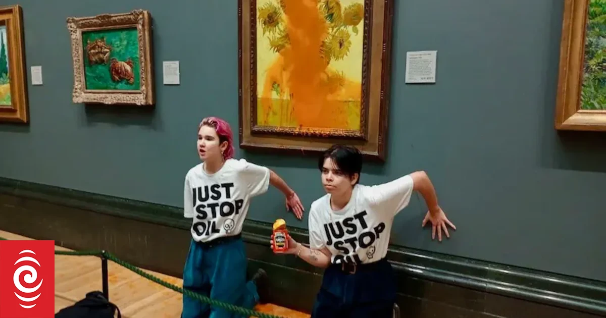 UK Just Stop Oil duo jailed for throwing soup at Van Gogh's 'Sunflowers