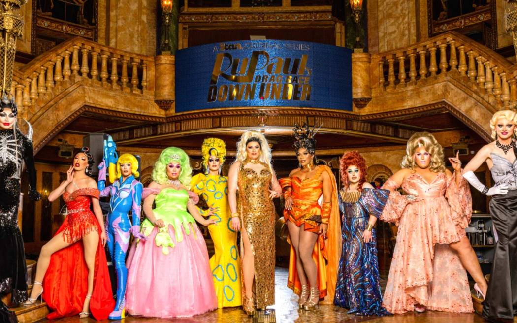 Some of the cast from Ru Paul Drag Race Down Under Season 2