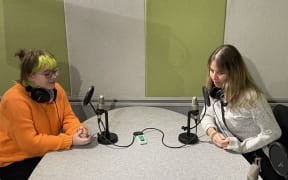 Ellie Marsden (left) sat across from Xaviere Murray-Puhara (right) in RNZ Auckland's Control E