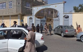 Image shows that the Afghanistan provincial govt building in the city of Sheberghan in the northern Afghan province of Jawzjan is seized by Taliban on Saturday Aug 7, 2021.