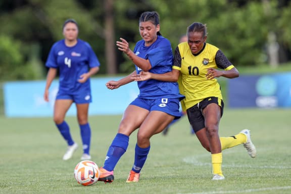 Samoa's Arianna Skeers. Women's Olympic Football Tournament, Oceania Qualifier, Samoa v Vanuatu, FFS Football Stadium Apia, Samoa, Wednesday 7 February 2024. Photo: Shane Wenzlick / www.phototek.nz