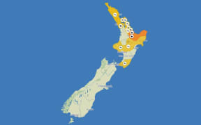 Weather map of New Zealand on 12 November 2025.