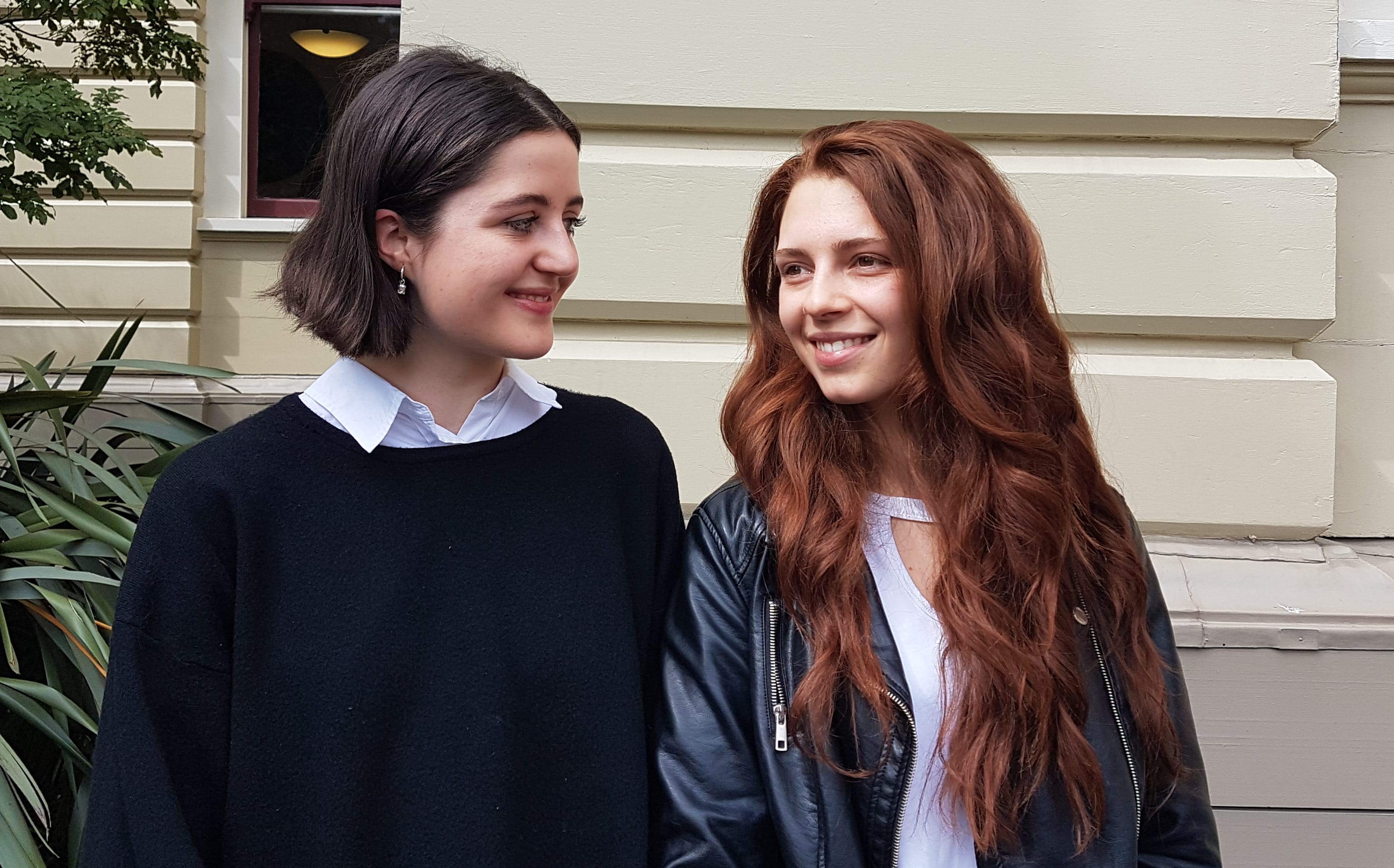 Irenë McGlone, left, and Mahala Pinchen from the Asylum Seeker Equality Project.