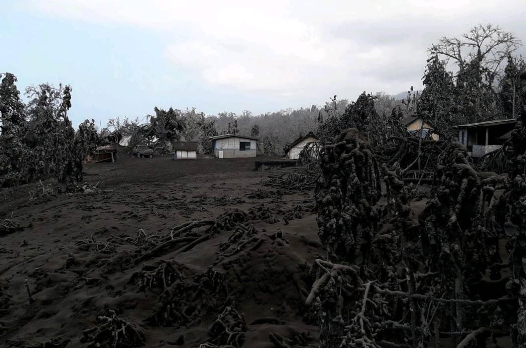 Ash fall on Ambae