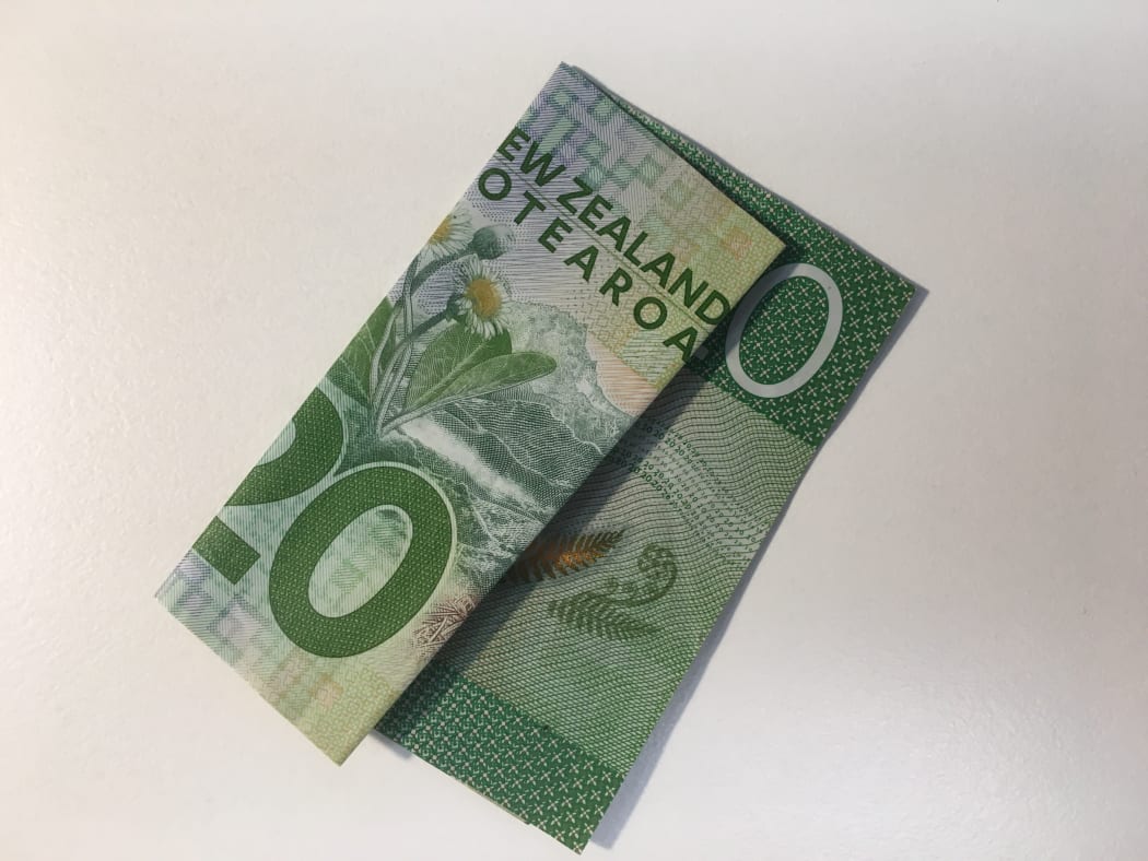 Folded Twenty dollar note