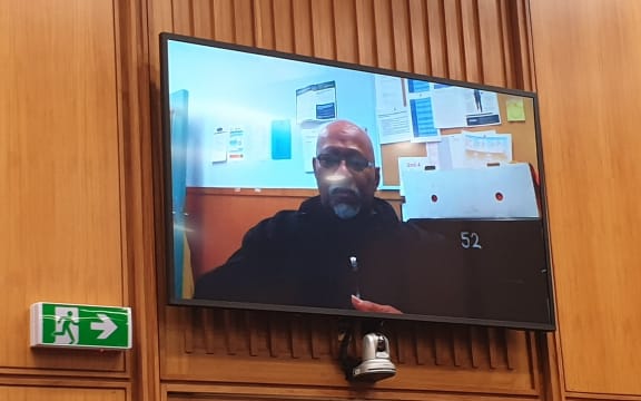Joseph Matamata appearing via videolink at the Court of Appeal in Wellington, 28 April 2021.