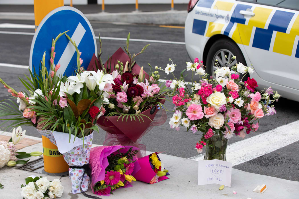 Flowers left at cordon