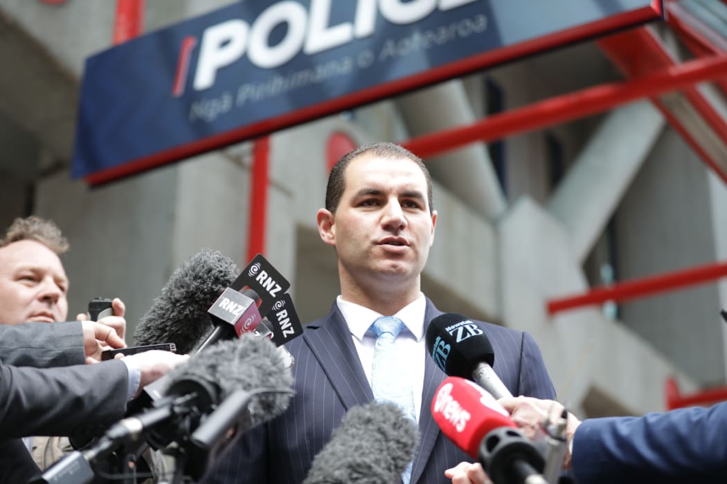 Jami-Lee Ross speaks to media after filing a complaint against National leader Simon Bridges.