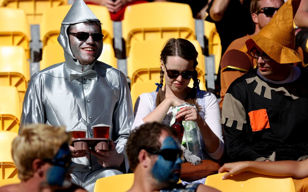 Fans at the Wellington Sevens on the first day of the event.