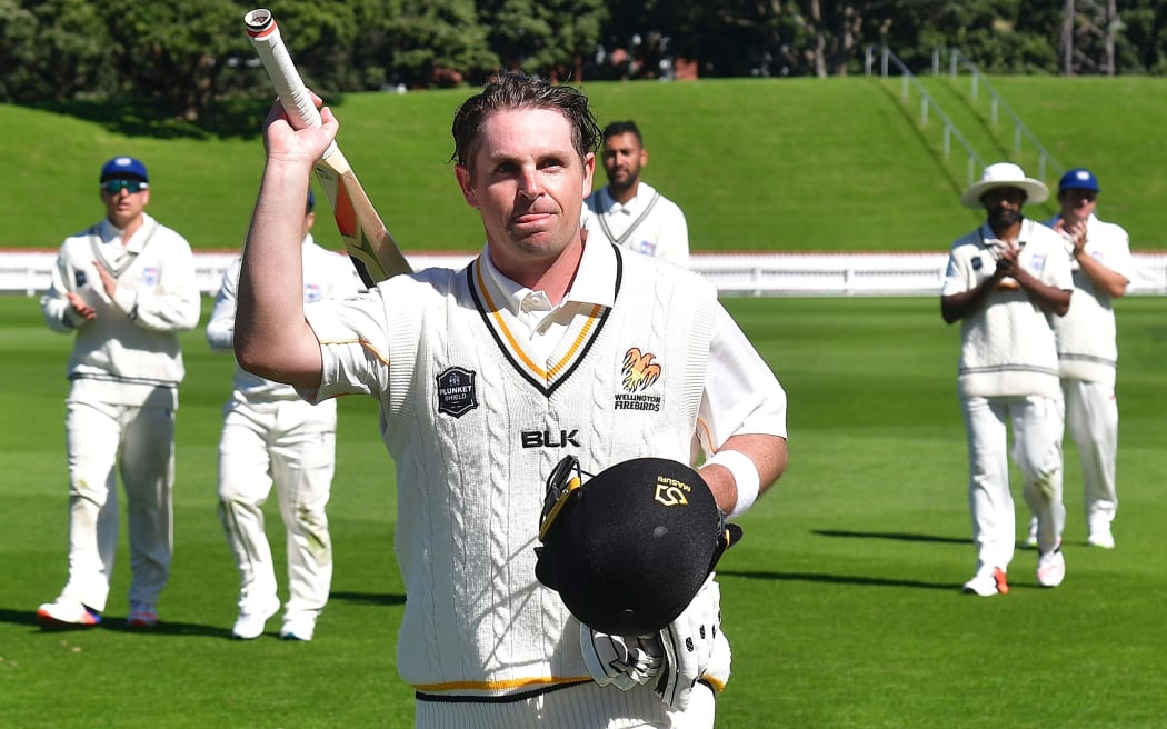 Wellington batsman Michael Papps leaves the Basin Reserve after his history making innings.