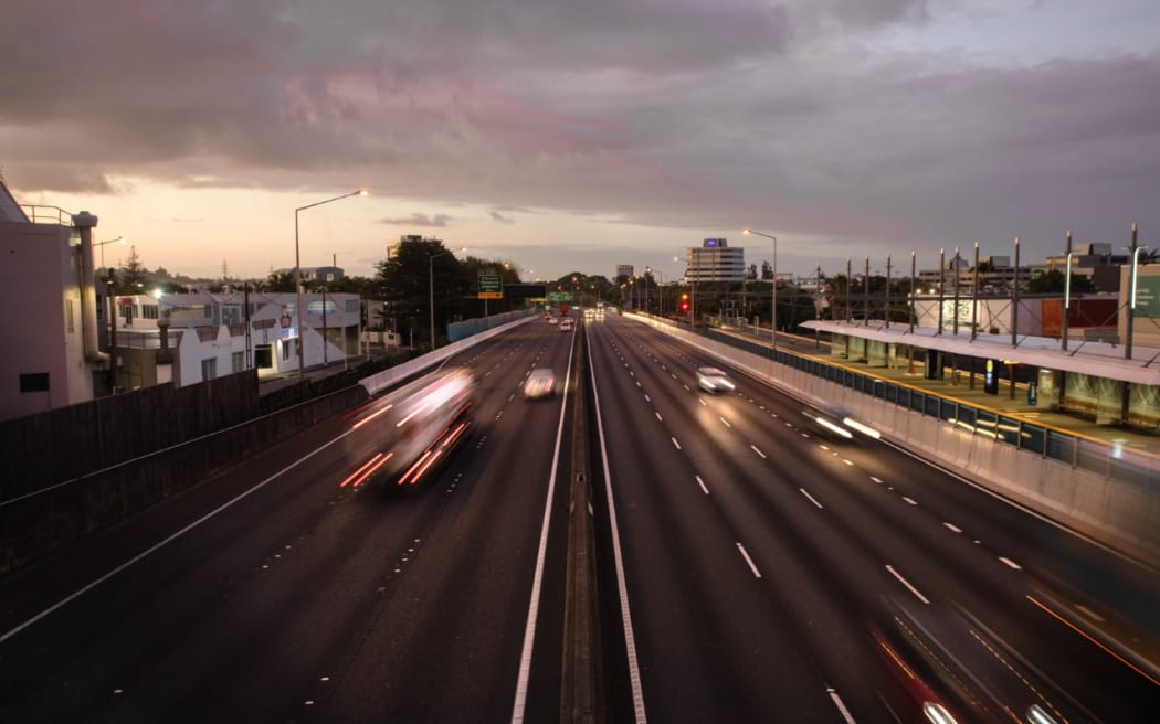Auckland's southern motorway on the morning of 26 March, on the first day of the nationwide Covid-19 lockdown.
