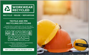 Workwear Recycled logo and hardhats
