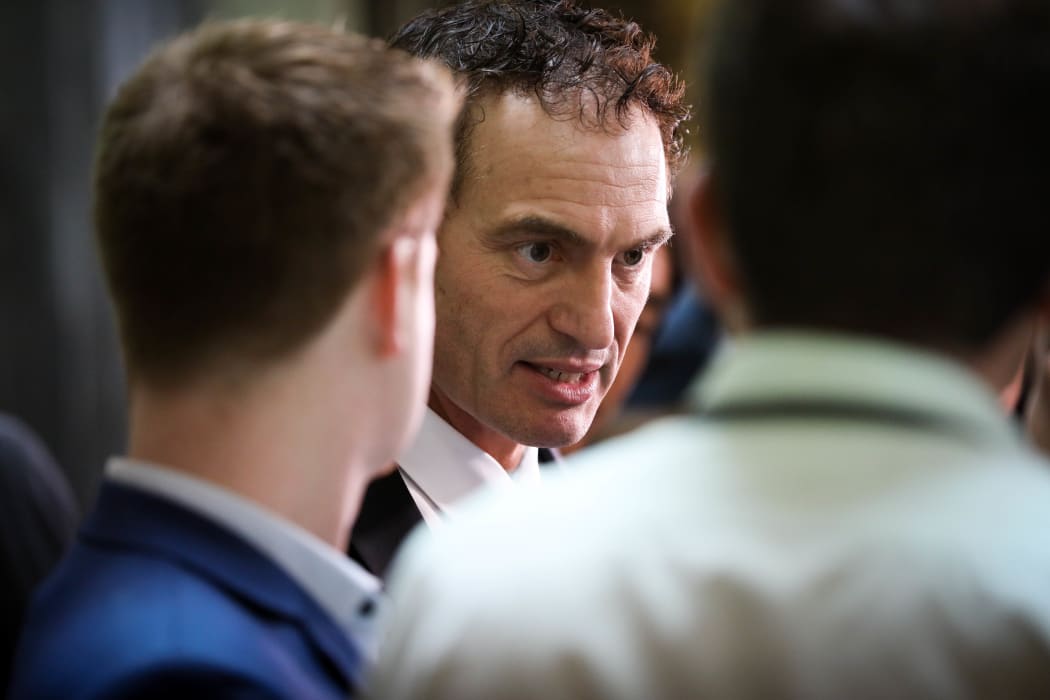 Minister of Police Stuart Nash fronts media questions at parliament