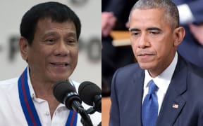 Philippine President Rodrigo Duterte, left, and US President Barack Obama.