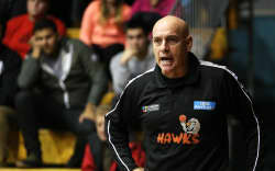 Tab Baldwin the Hawks coach in 2014.