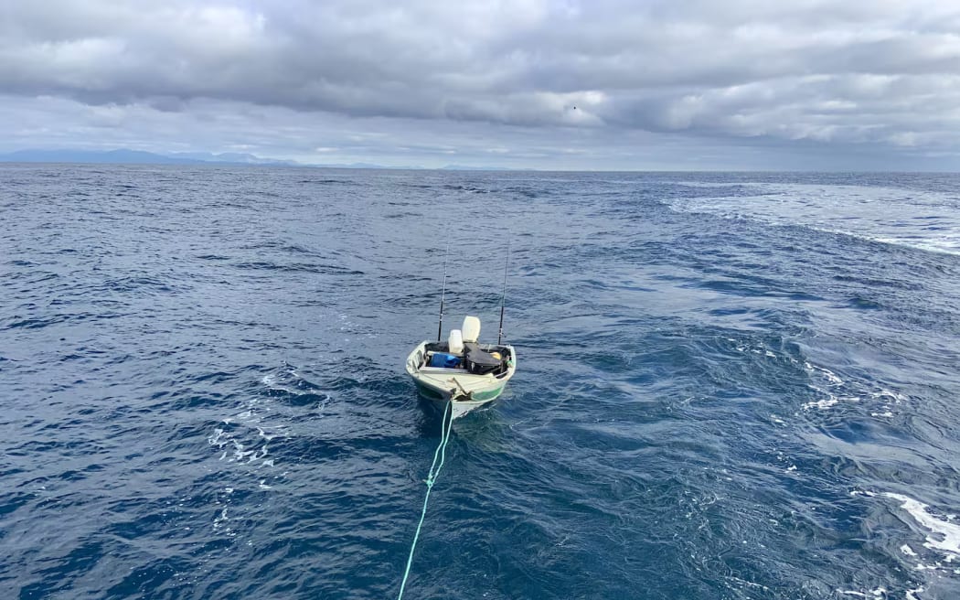 The dinghy Tachyon Hutt travelled across Cook Strait in. Photo / NZ Police