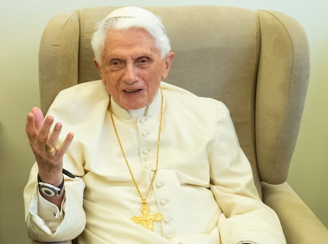 01 June 2018, Vatican, Vatican City: Former Pope Benedict XVI receives Bavarian Minister President Markus Soeder (not shown) of the Christian Social Union (CSU). Photo: Daniel Karmann/dpa