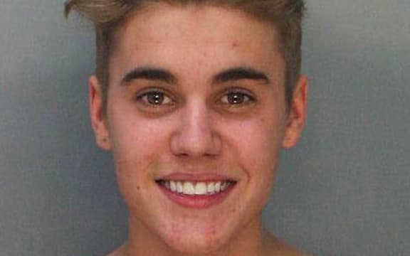 The Miami-Dade Police Dept booking photo of Justin Bieber.